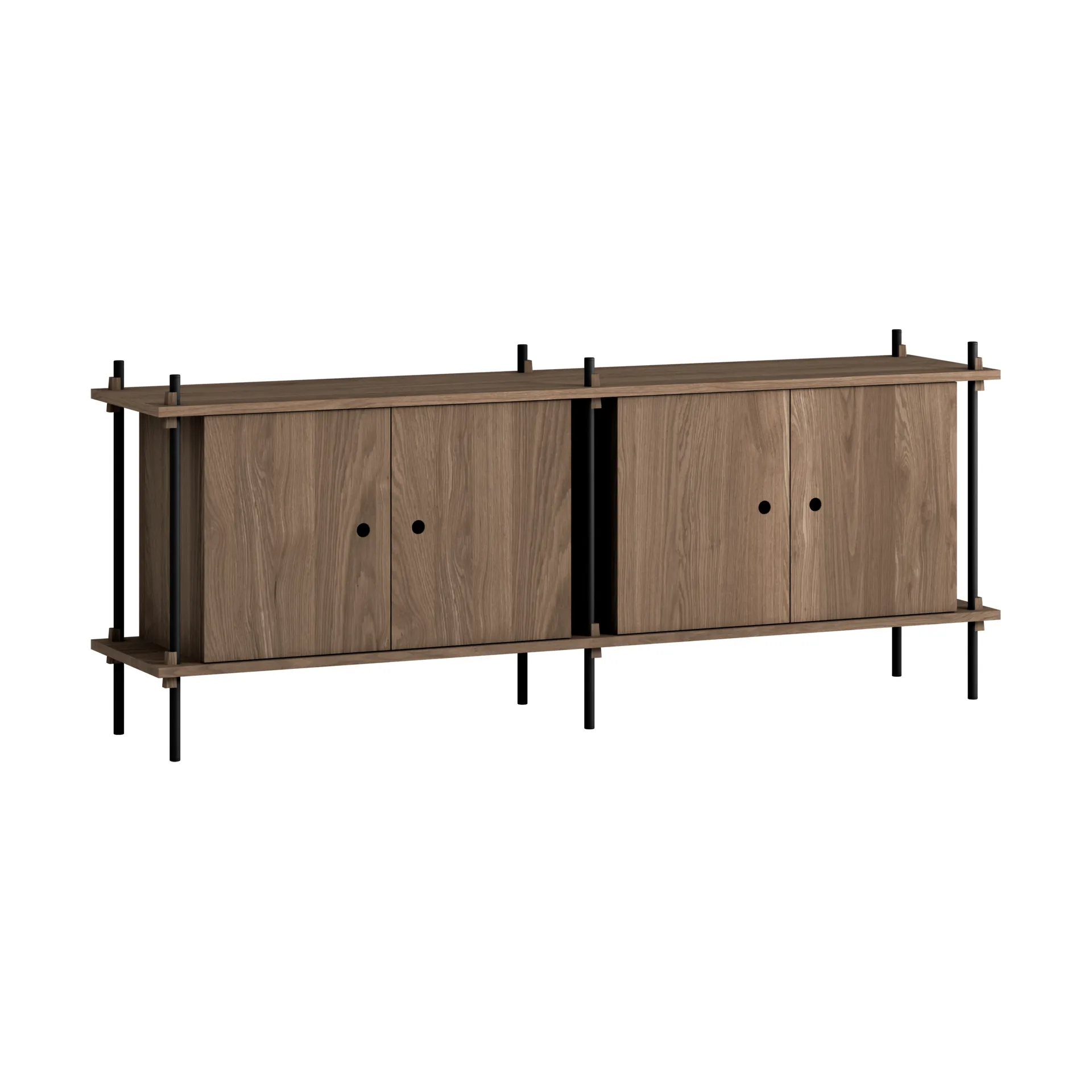 Buffet Shelving System, Chêne fumé-black, 163x65x35 cm, S.65.2.D MOEBE
