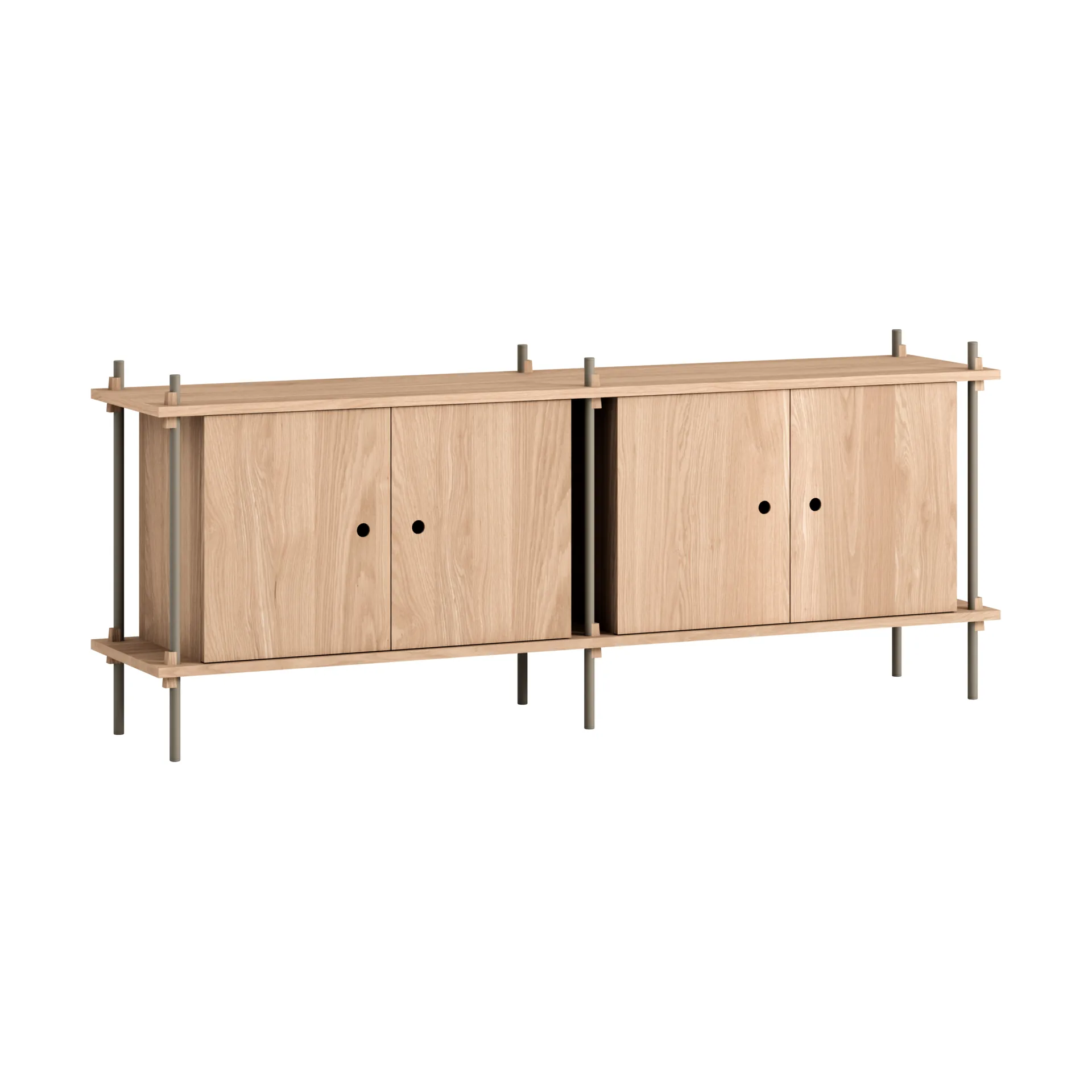Buffet Shelving System, Chêne-warm grey, 163x65x35 cm, S.65.2.D MOEBE