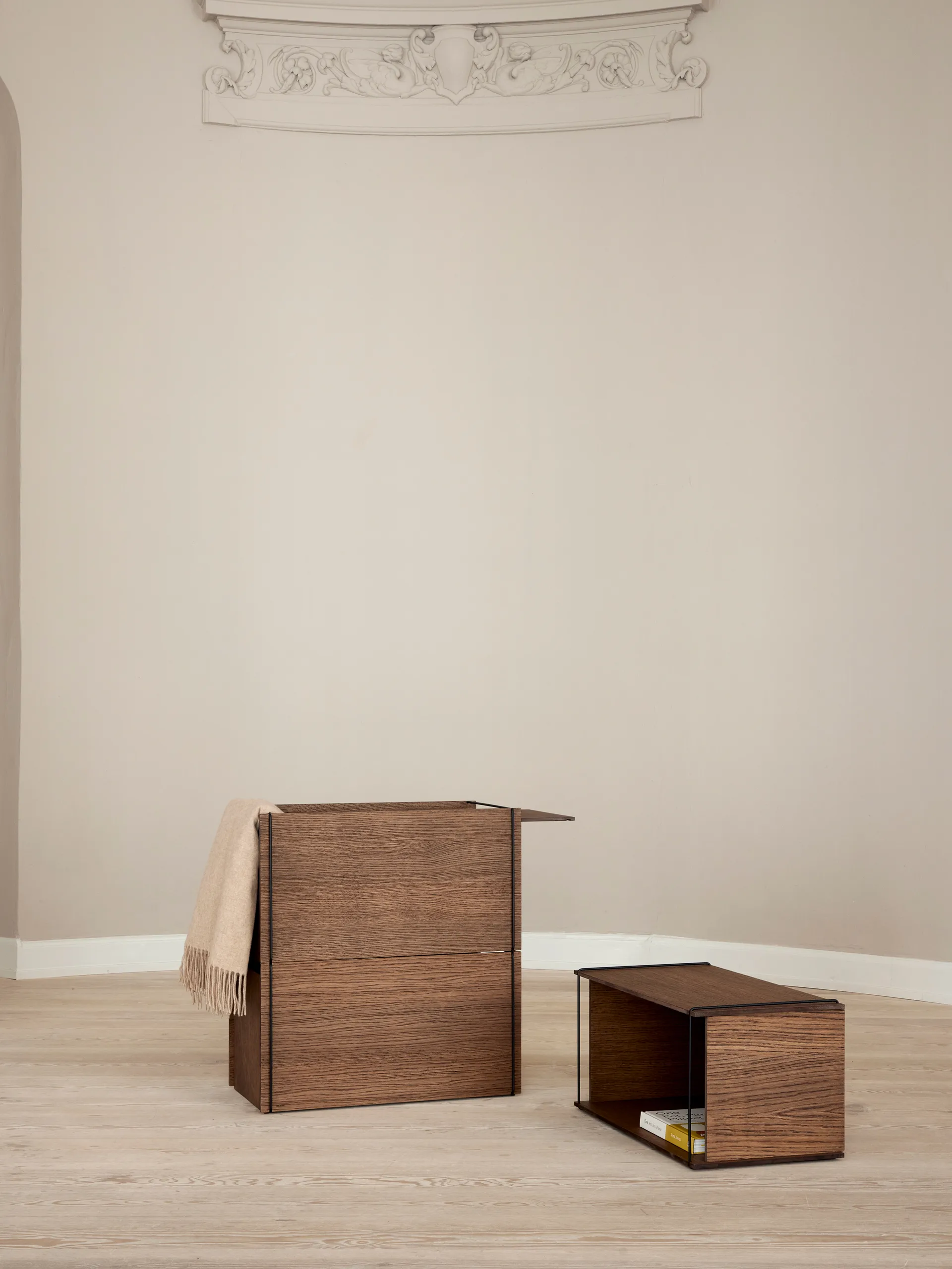 Couvercle pour boîte de rangement 28x60 cm, Smoked oak MOEBE