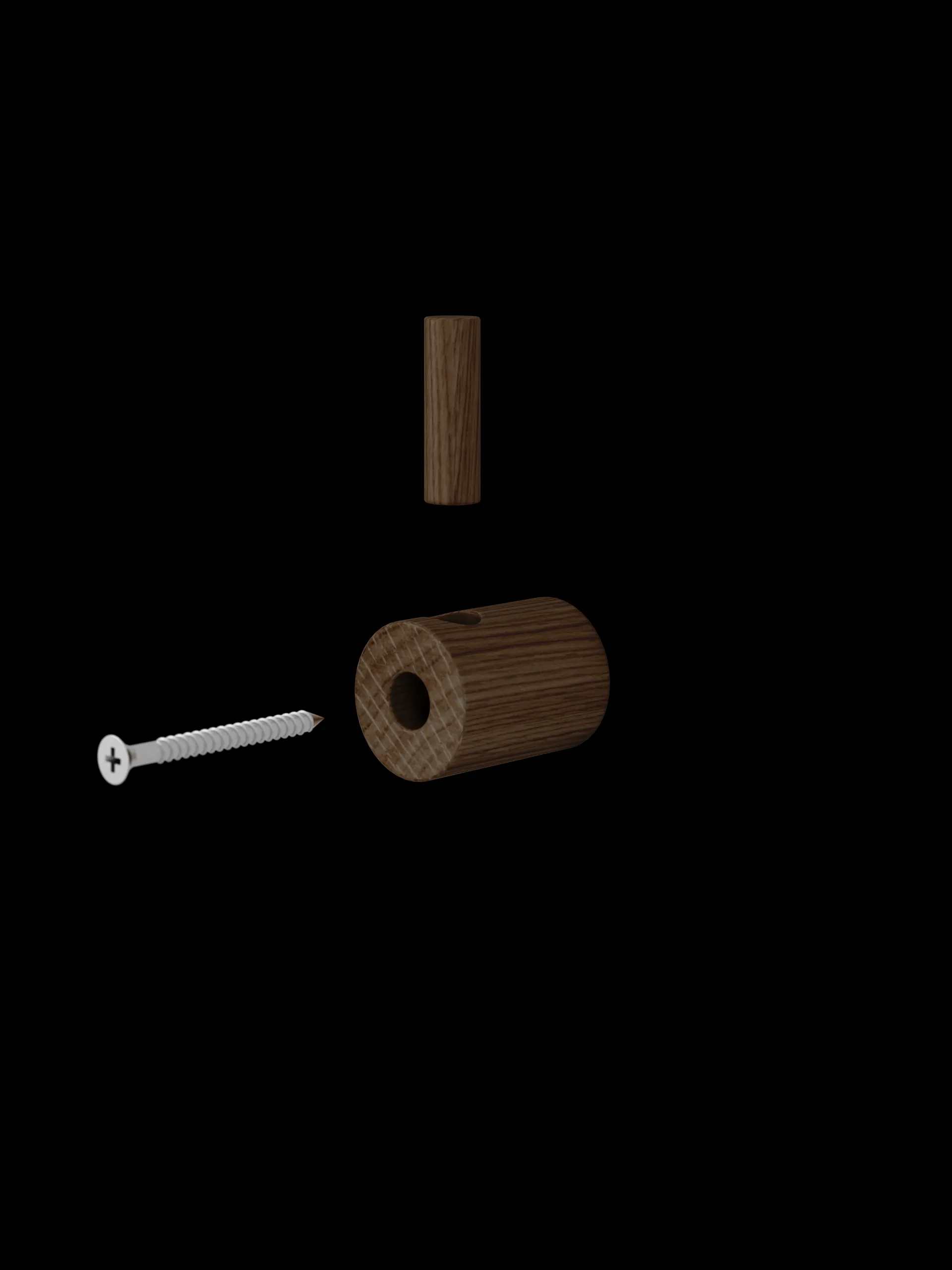 Crochet Moebe wooden wall hook, Chêne fumé MOEBE