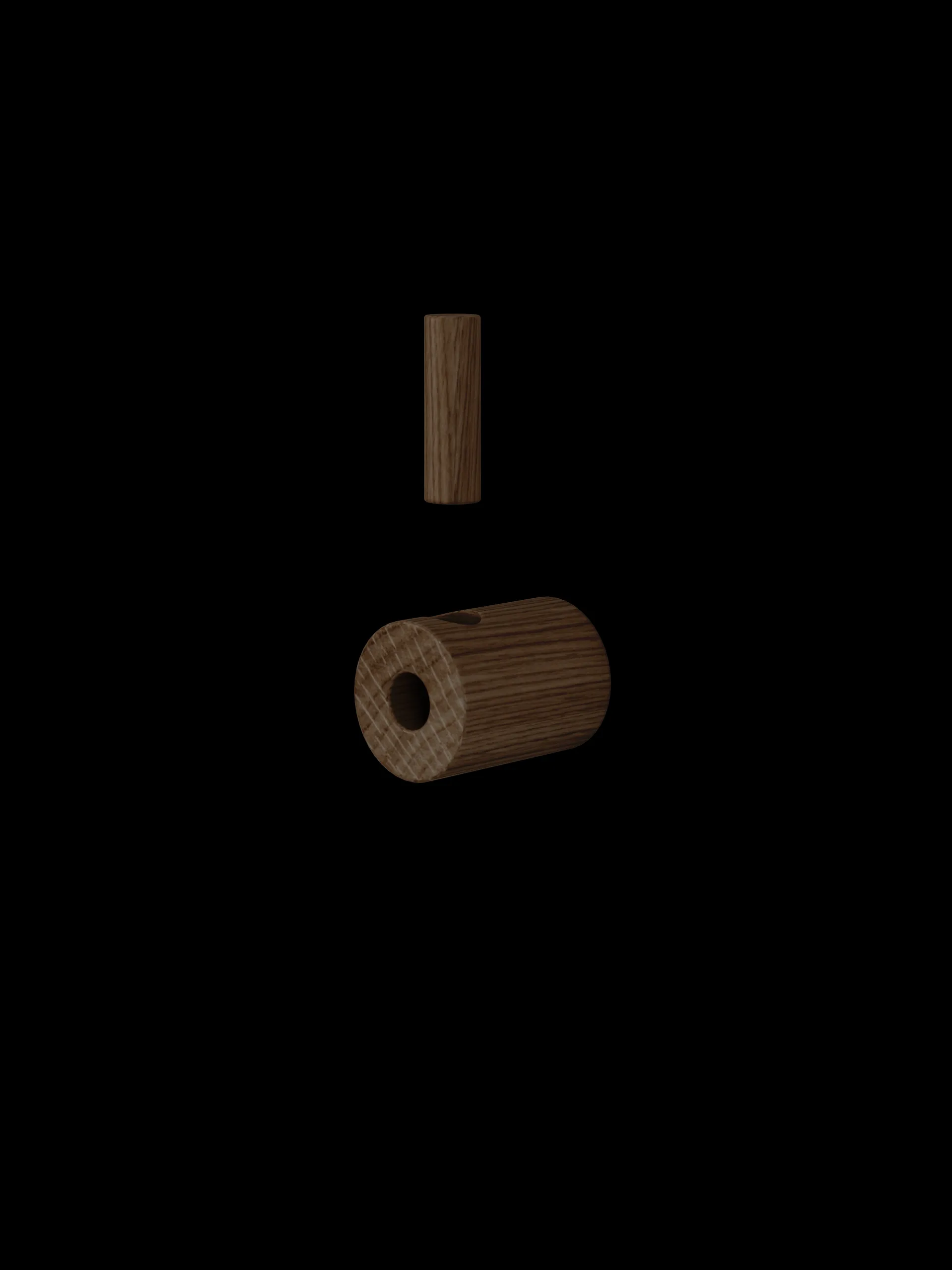 Crochet Moebe wooden wall hook, Chêne fumé MOEBE