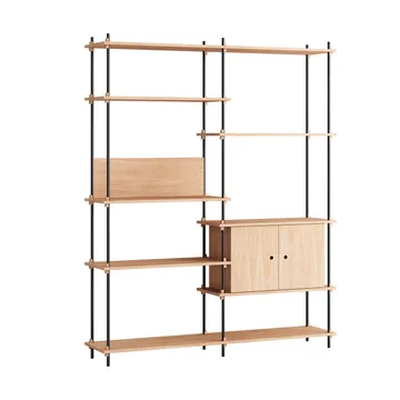 Étagère avec armoire Shelving System - Chêne-black, 163x200x35 cm, S.200.2.C - MOEBE