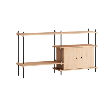 Étagère avec armoire Shelving System - Chêne-black, 163x85x35 cm, S.85.2.C - MOEBE