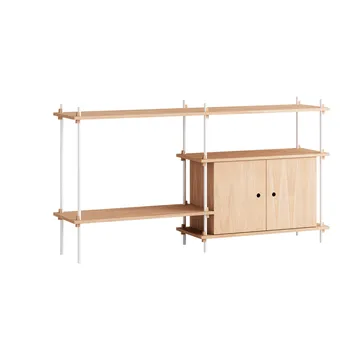 Étagère avec armoire Shelving System - Chêne blanc, 163x85x35 cm, S.85.2.C - MOEBE