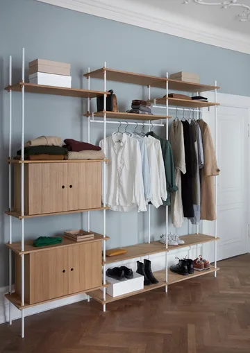 Étagère avec armoire Shelving System - Chêne fumé-black, 163x85x35 cm, S.85.2.C - MOEBE