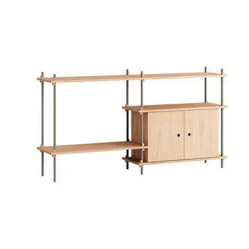 Étagère avec armoire Shelving System - Chêne-warm grey, 163x85x35 cm, S.85.2.C - MOEBE