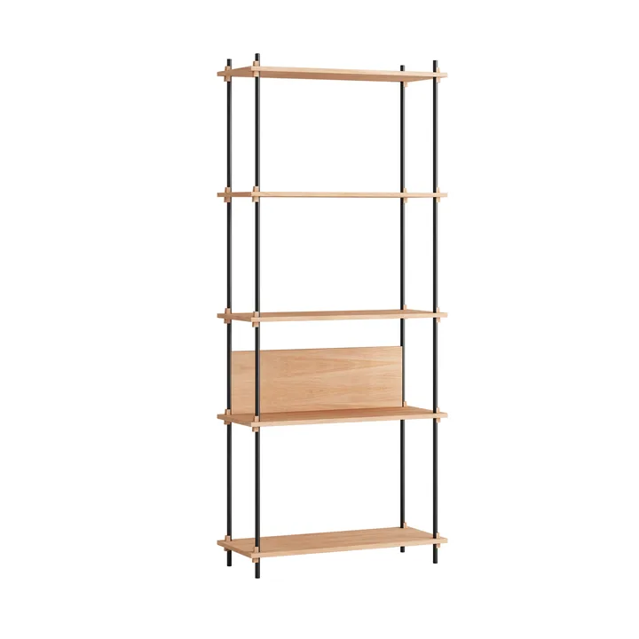 Étagère Shelving System classic - Chêne-black, 86x200x35 cm, S.200.1.A - MOEBE