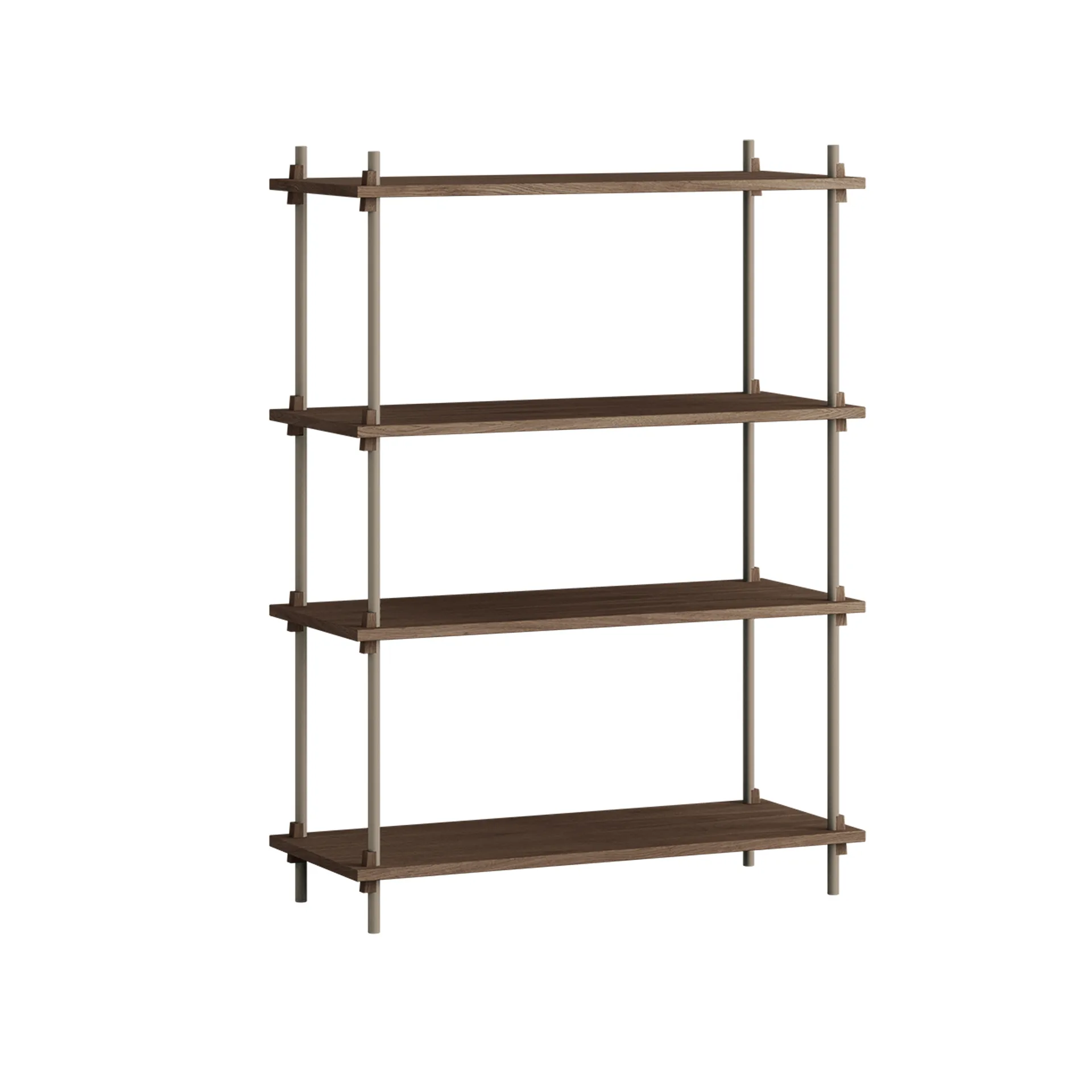 Étagère Shelving System classic, Chêne fumé-warm grey, 86×115×35 cm, S.115.1.A MOEBE