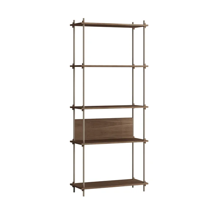 Étagère Shelving System classic - Chêne fumé-warm grey, 86x200x35 cm, S.200.1.A - MOEBE