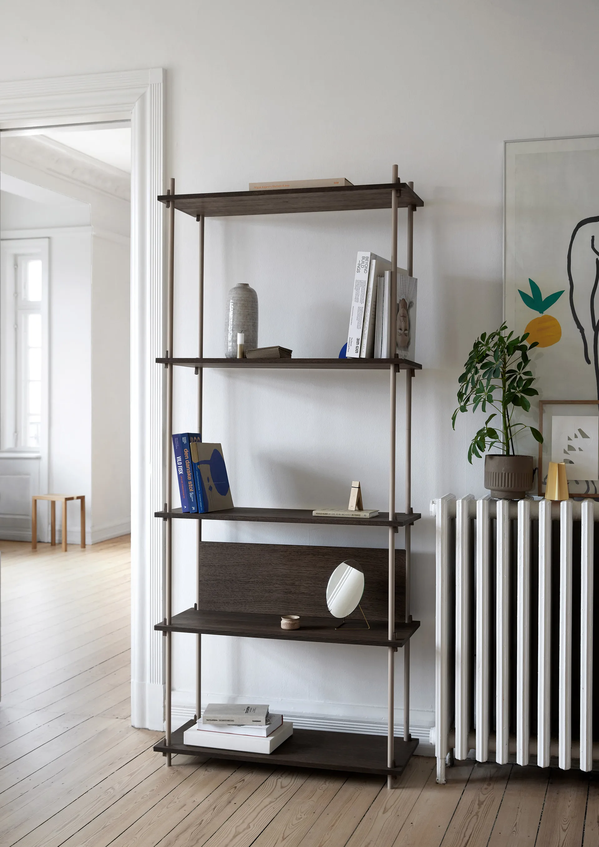 Étagère Shelving System classic, Chêne fumé-white, 86x115x35 cm, S.115.1.A MOEBE