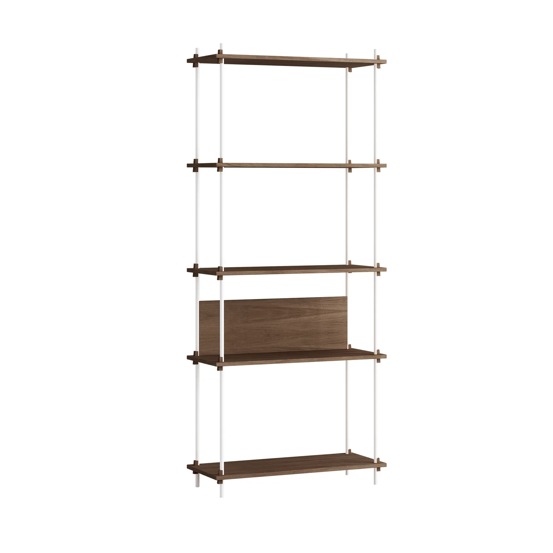 Étagère Shelving System classic, Chêne fumé-white, 86x200x35 cm, S.200.1.A MOEBE