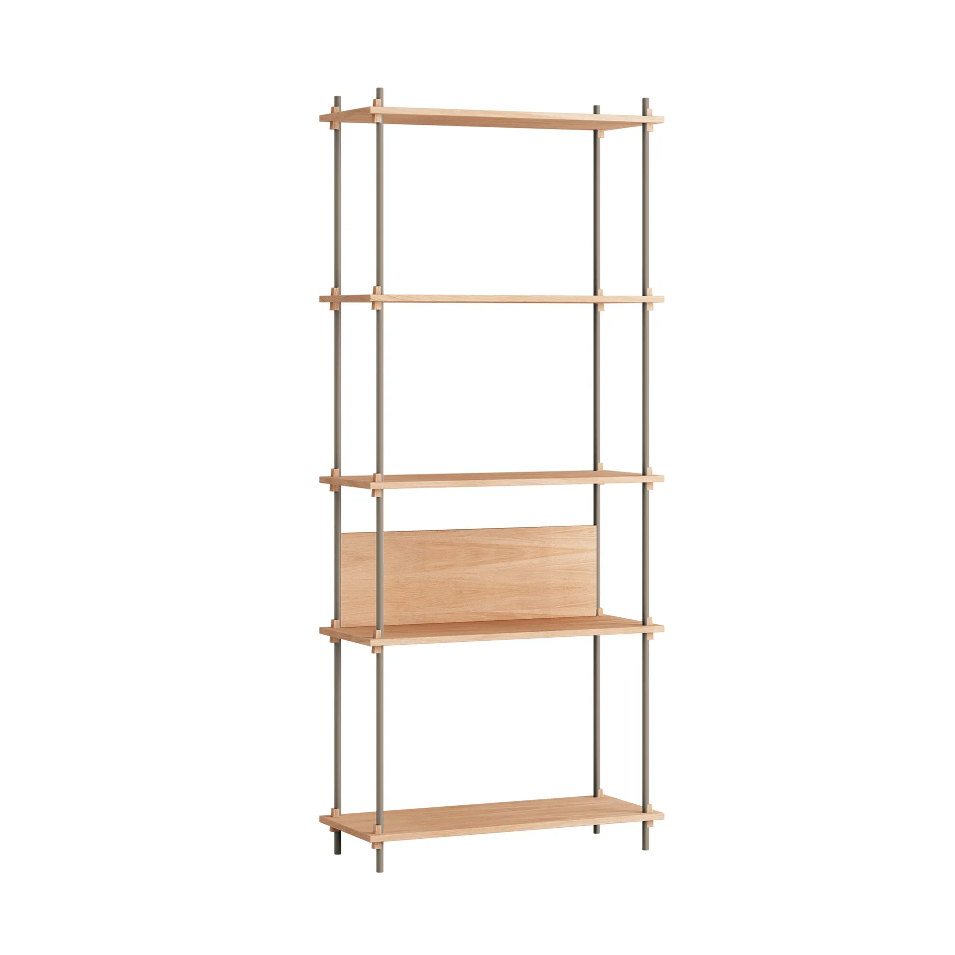 Étagère Shelving System classic, Chêne-warm grey, 86×200×35 cm, S.200.1.A MOEBE