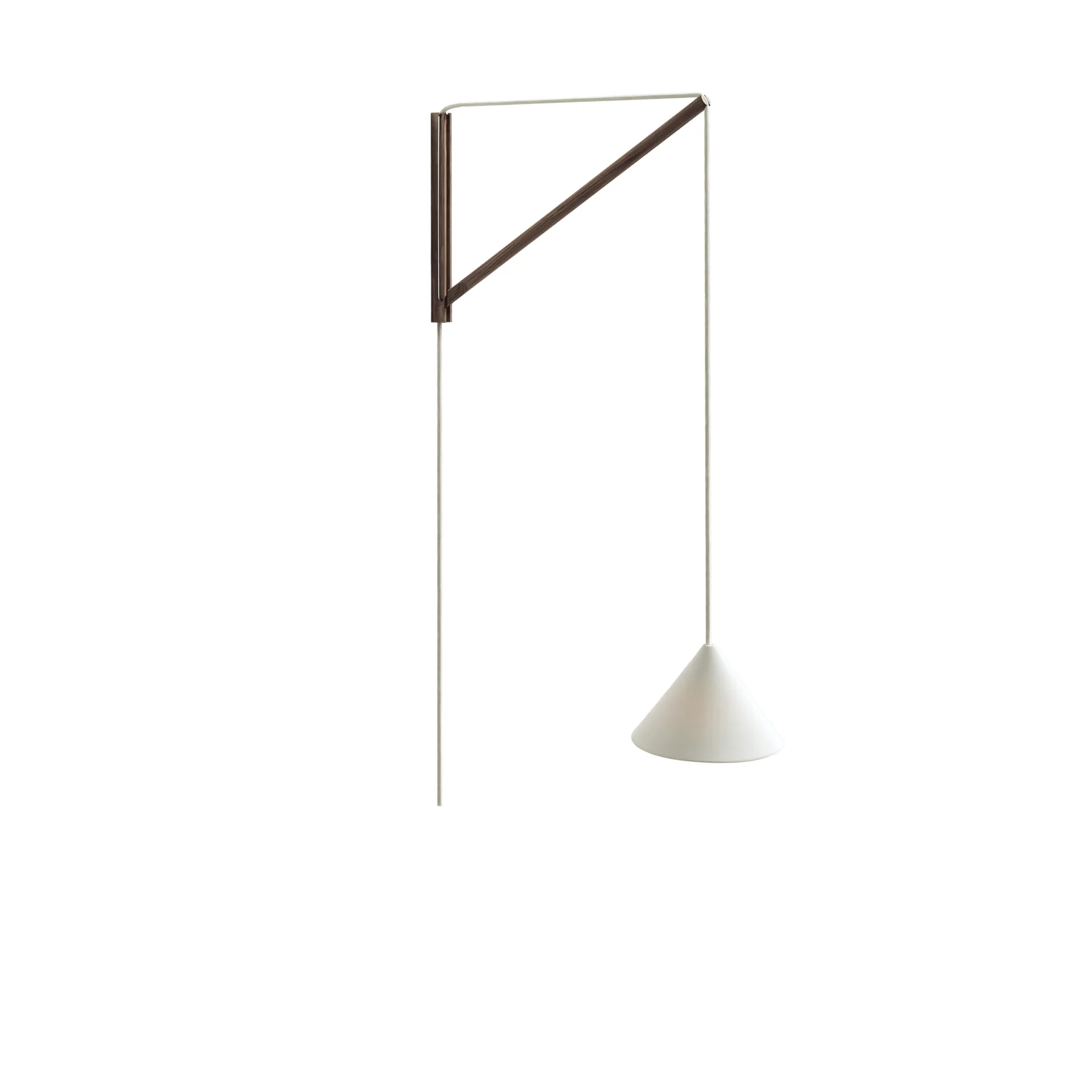 Lampe murale suspendue, Chêne fumé-blanc MOEBE