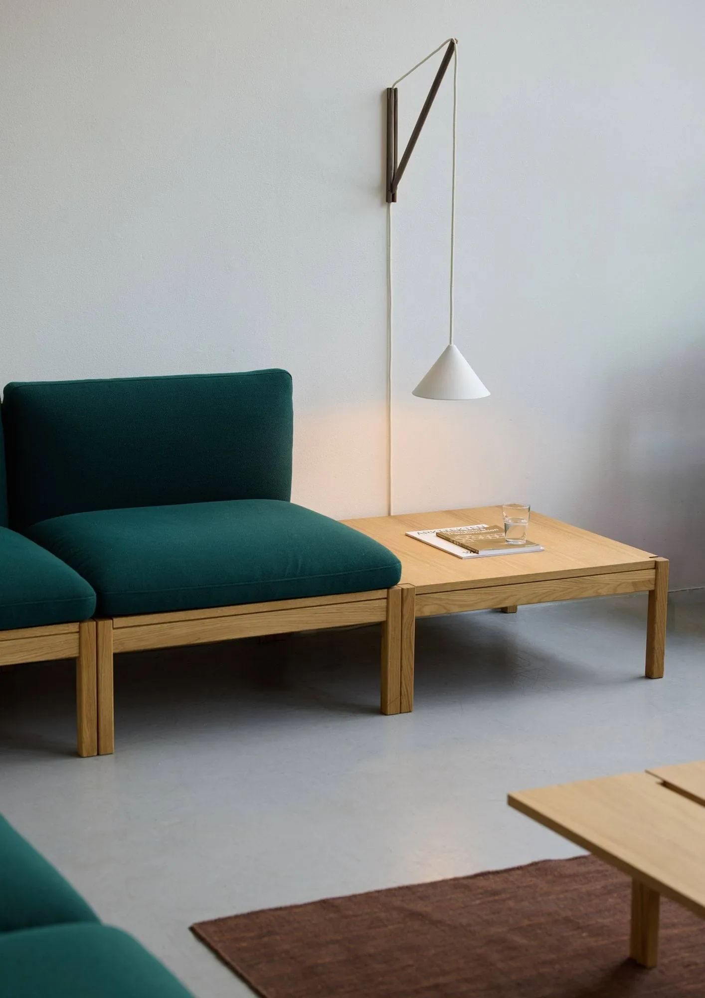 Lampe murale suspendue, Chêne fumé-blanc MOEBE
