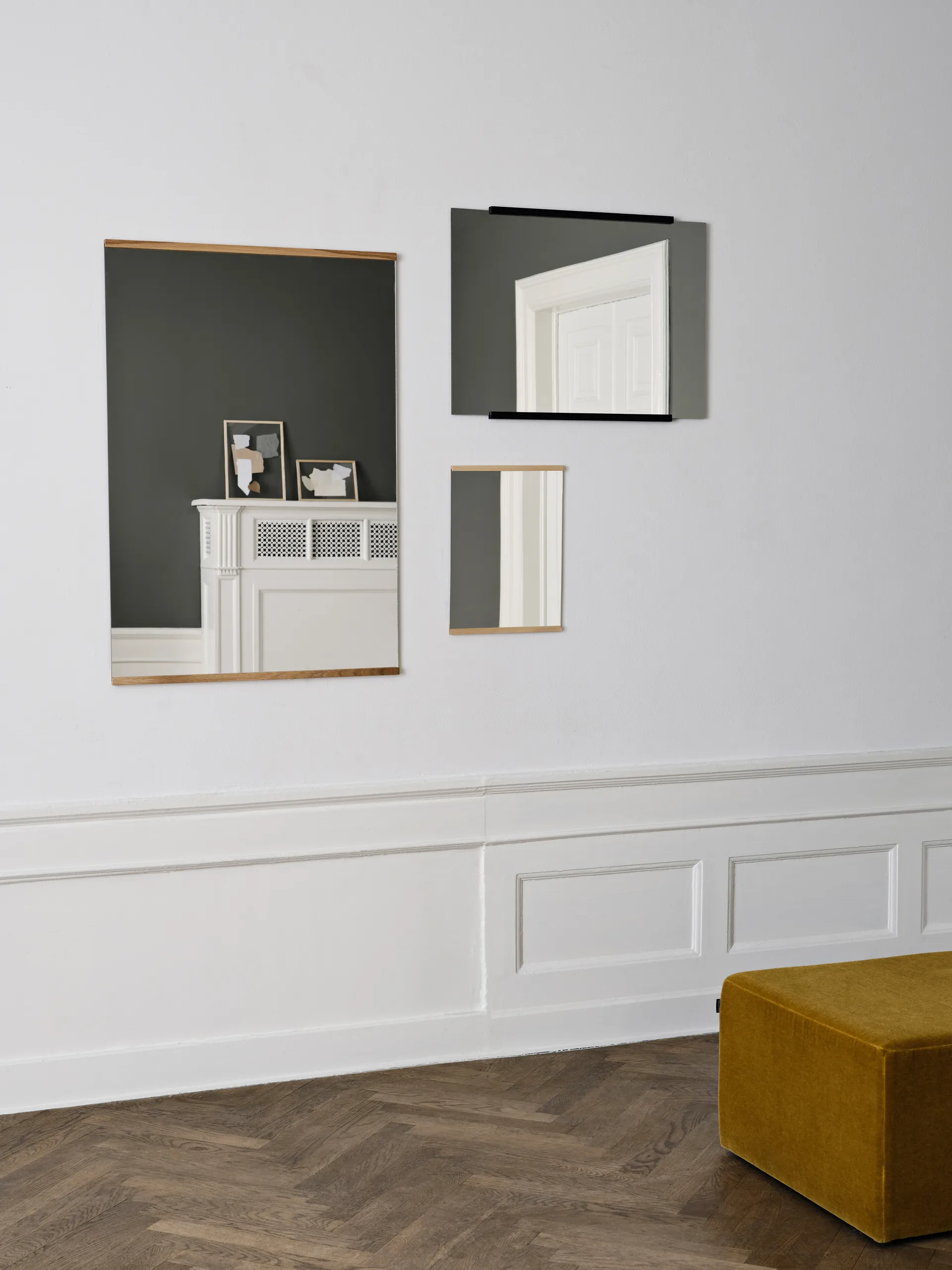 Miroir mural rectangulaire 50x70 cm, Noir MOEBE