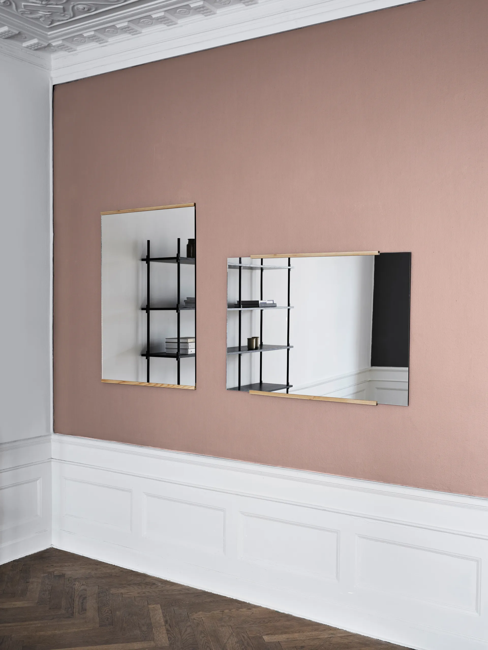 Miroir mural rectangulaire 70x100 cm, Chêne MOEBE