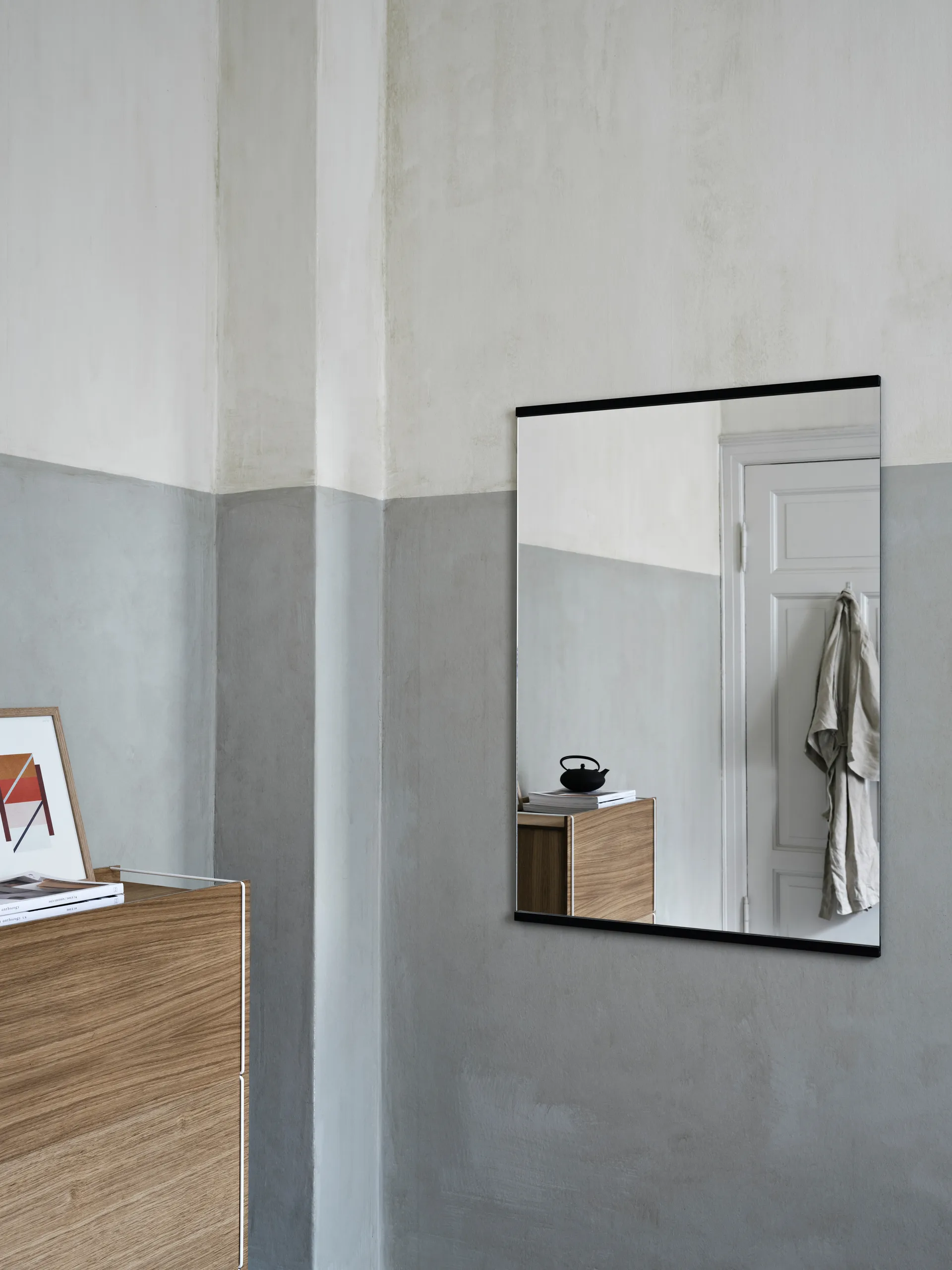 Miroir mural rectangulaire 70x100 cm, Noir MOEBE