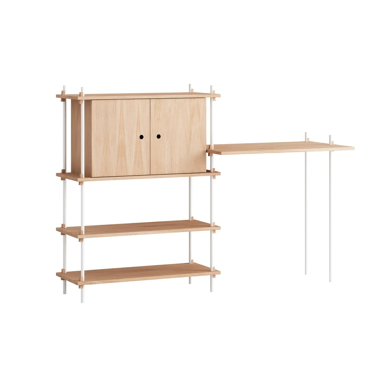 Moebe shelving system s.115.2.D Chêne-blanc | Design Scandinave | Étagères & systèmes de rayonnage | Blanc