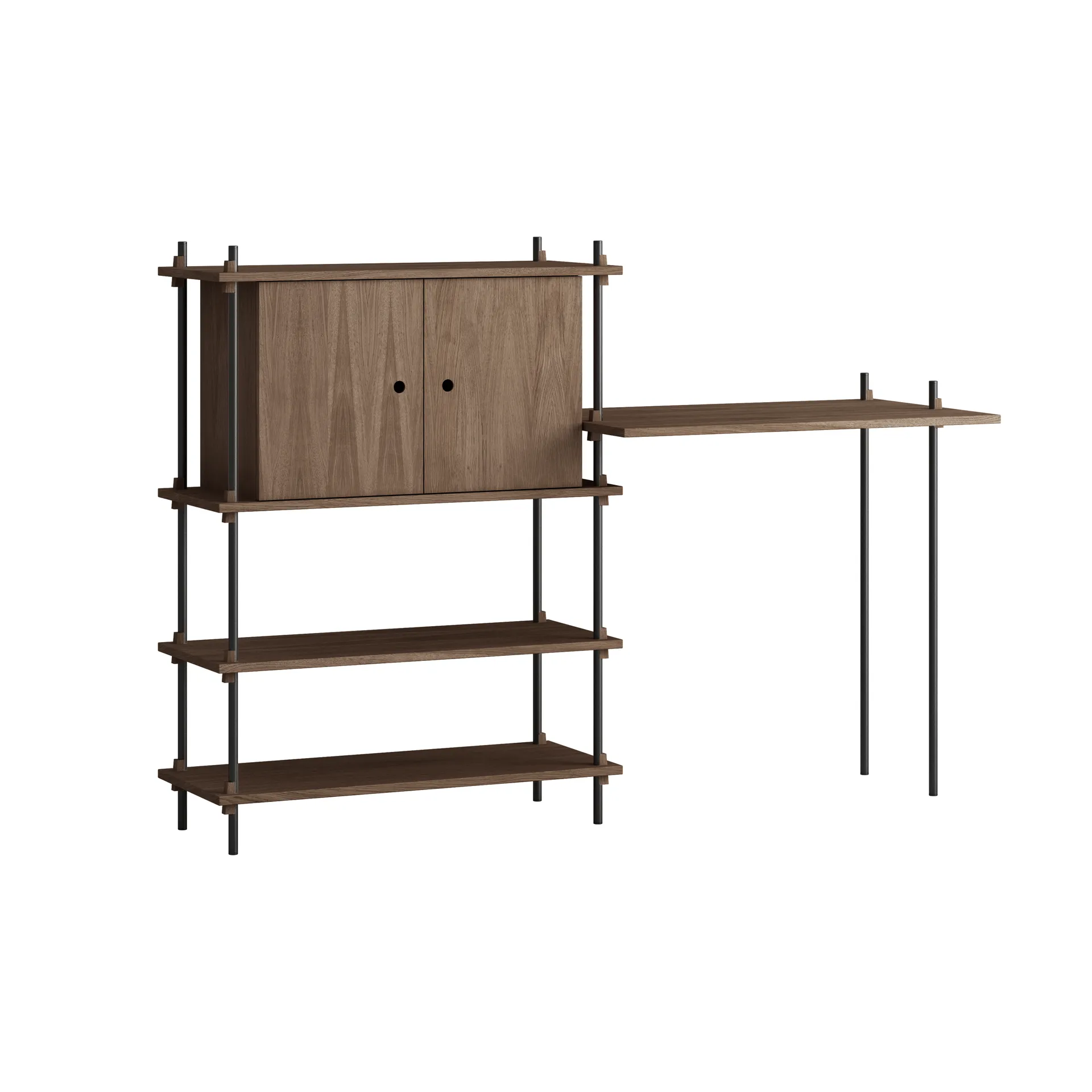 Moebe shelving system s.115.2.D, Chêne fumé-noir MOEBE