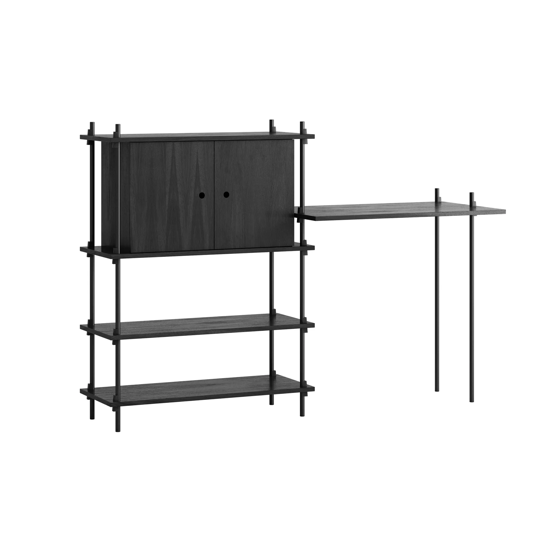 Moebe shelving system s.115.2.D, Noir MOEBE