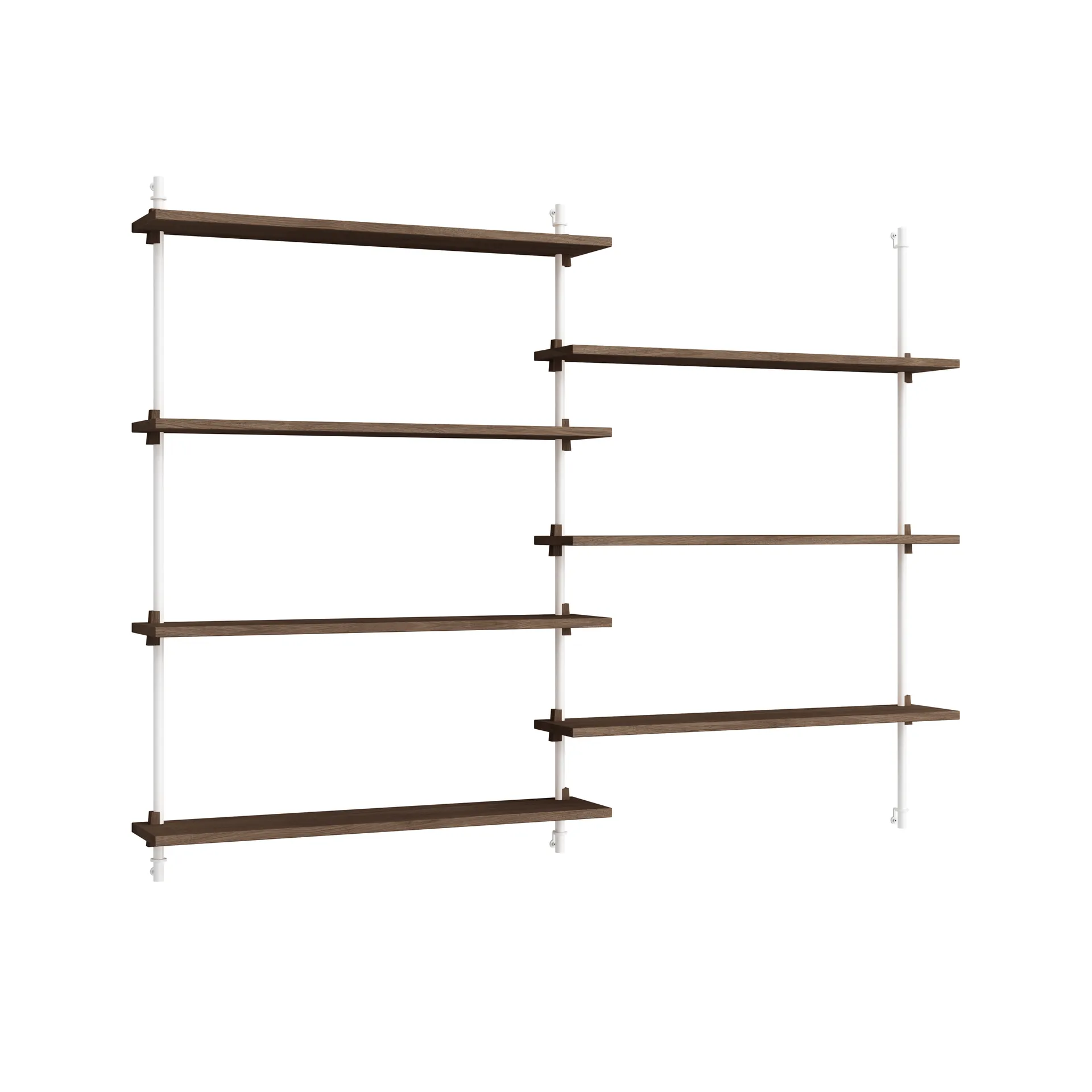 Moebe wall shelving ws.115.2.B, Chêne fumé-blanc MOEBE