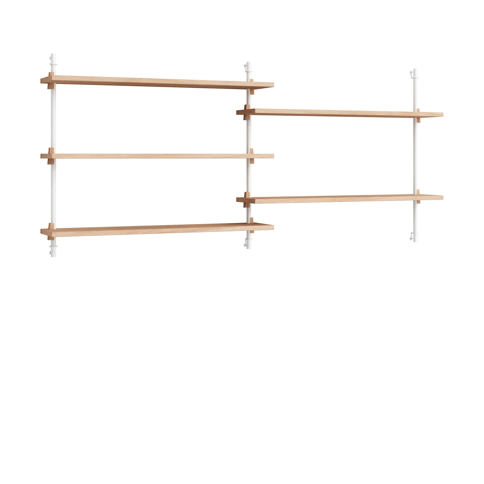 Moebe wall shelving ws.65.2.B, Chêne-blanc MOEBE