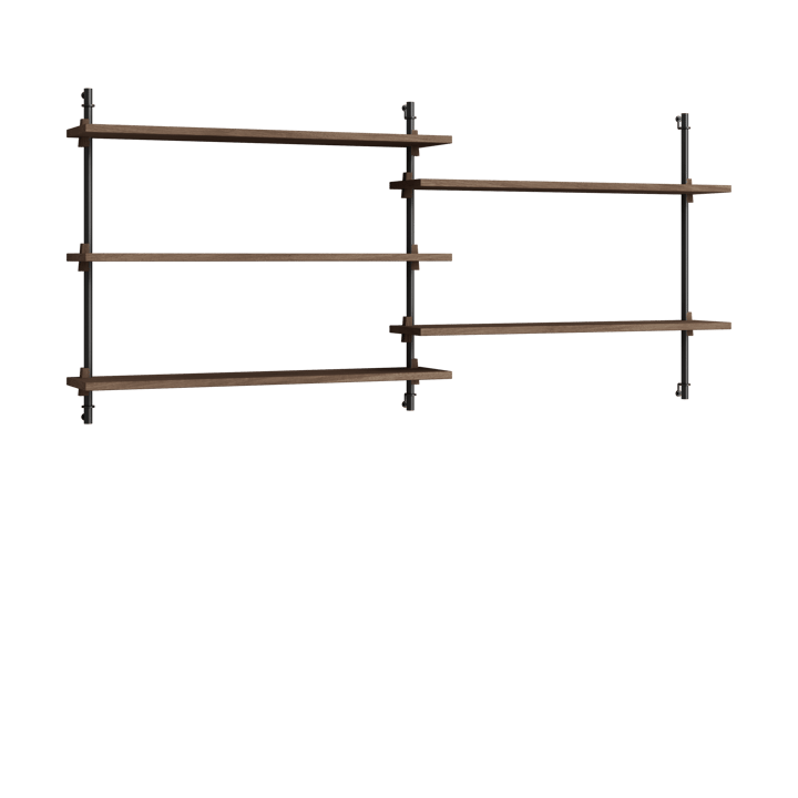 Moebe wall shelving ws.65.2.B - Chêne fumé-noir - MOEBE