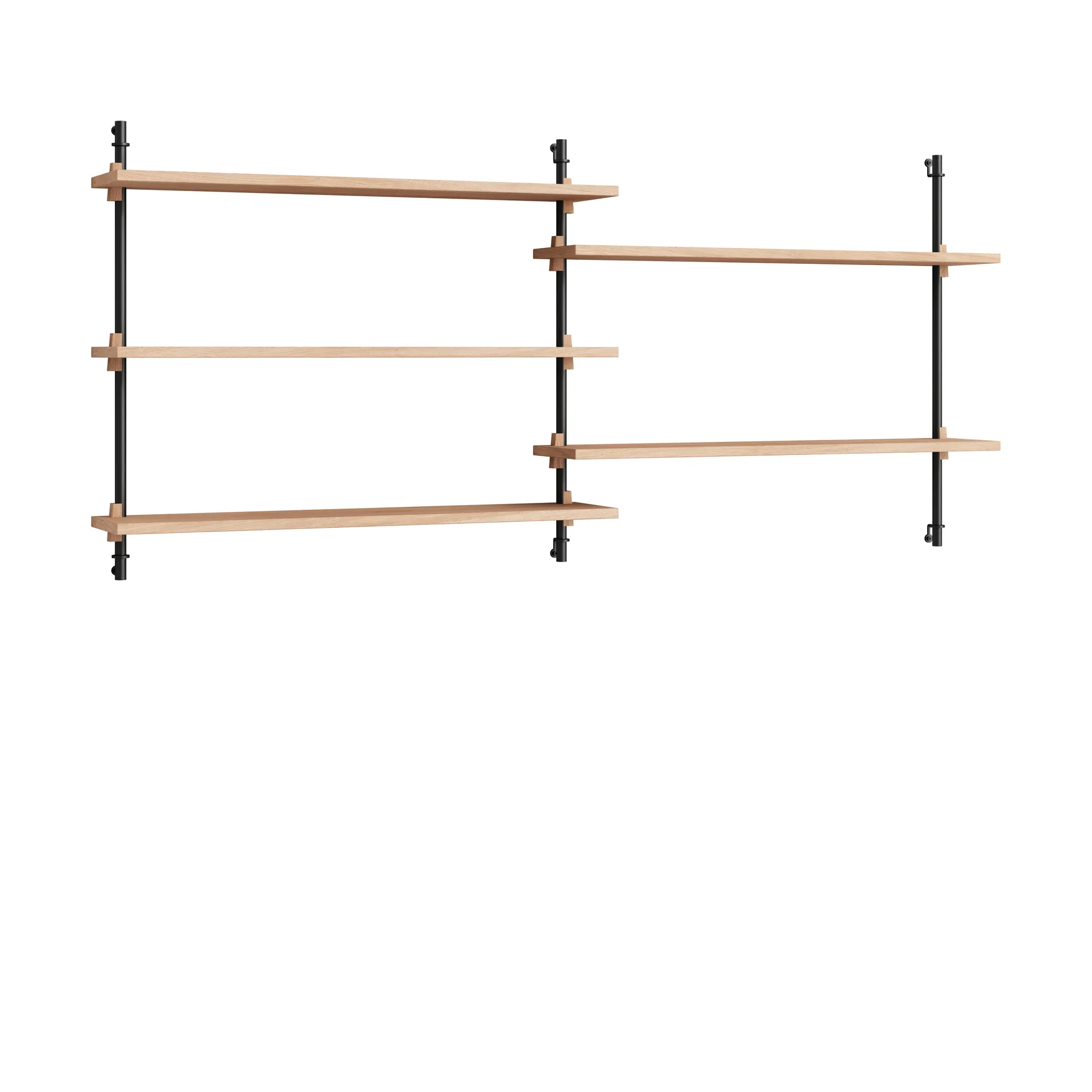 Moebe wall shelving ws.65.2.B, Chêne-noir MOEBE