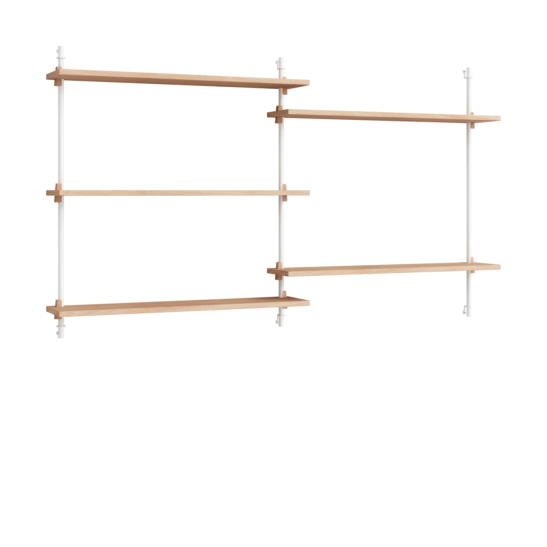 Moebe wall shelving ws.85.2.B, Chêne-blanc MOEBE