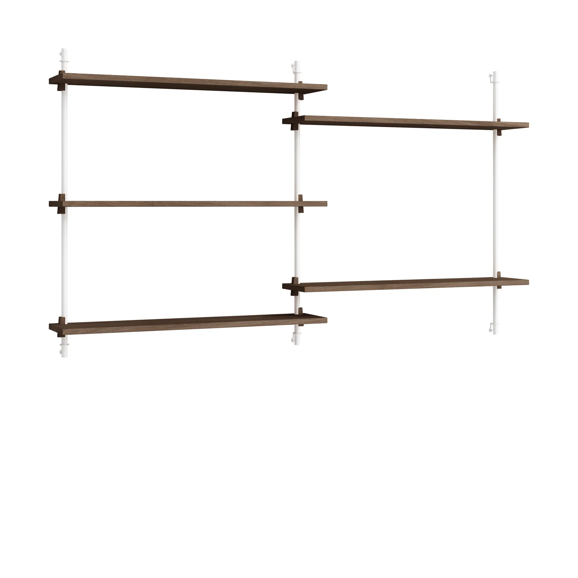 Moebe wall shelving ws.85.2.B, Chêne fumé-blanc MOEBE