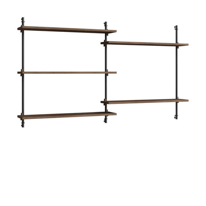 Moebe wall shelving ws.85.2.B - Chêne fumé-noir - MOEBE