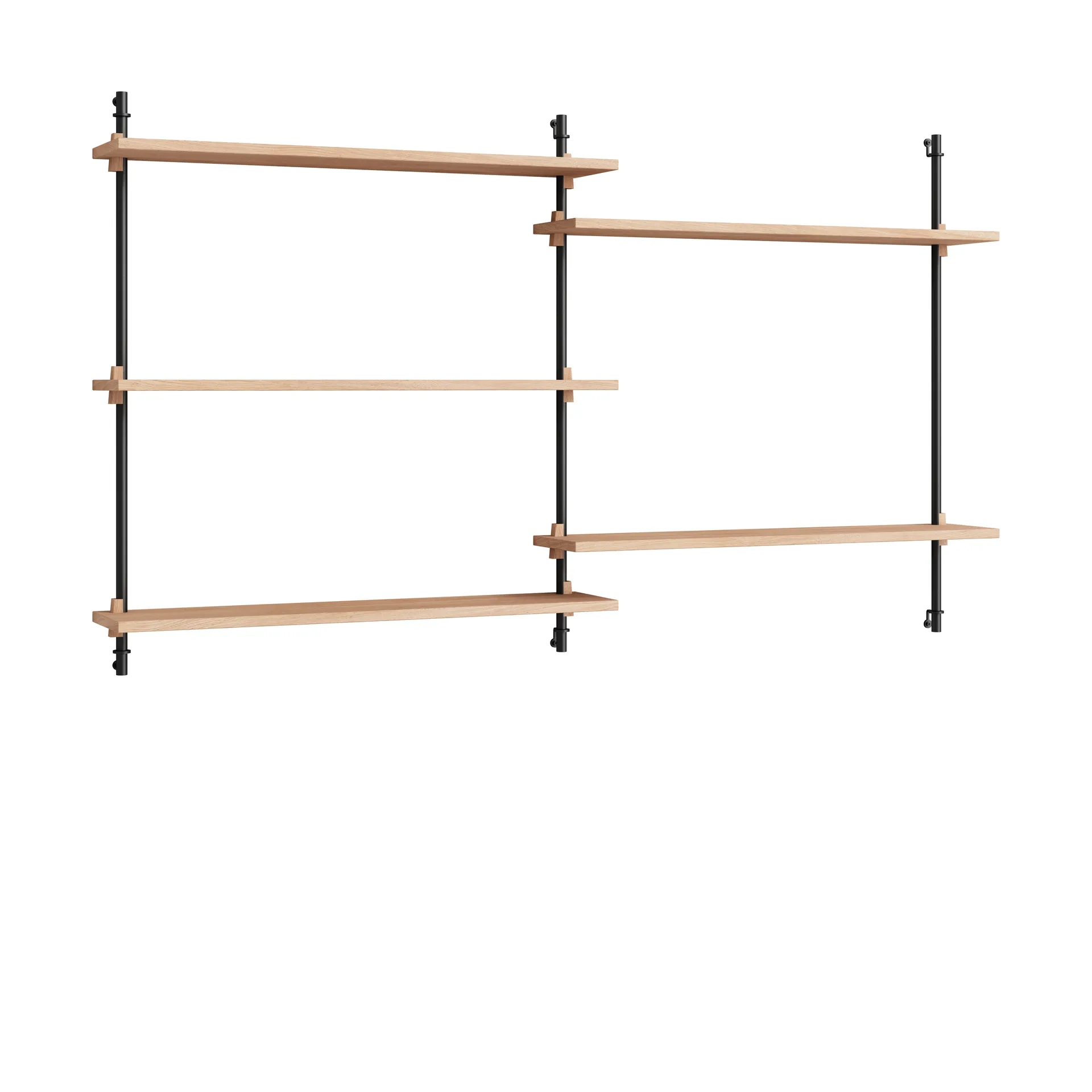 Moebe wall shelving ws.85.2.B, Chêne-noir MOEBE