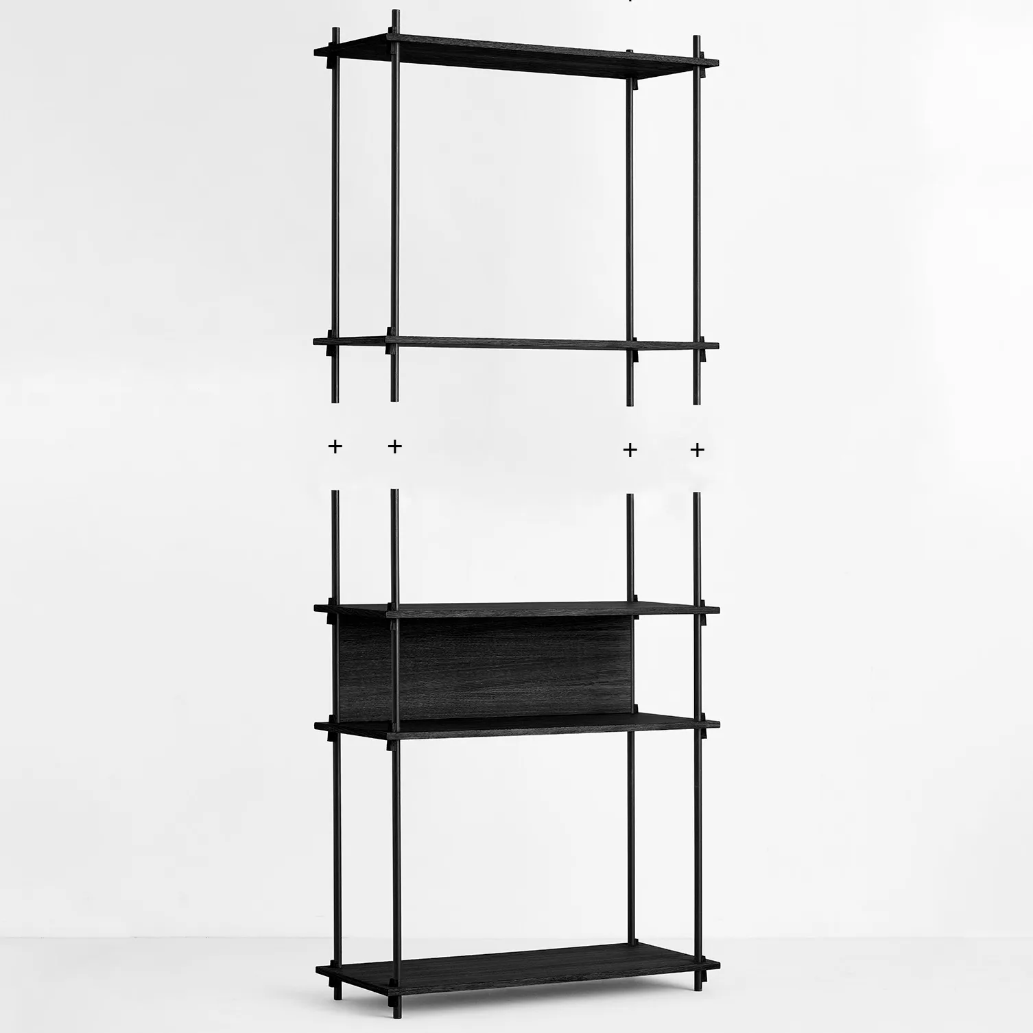 Pieds d'étagère Moebe 85 cm lot de 2, Noir MOEBE