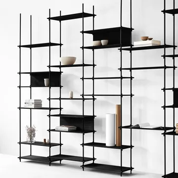 Pieds d'étagère Moebe 85 cm lot de 2 - Noir - MOEBE