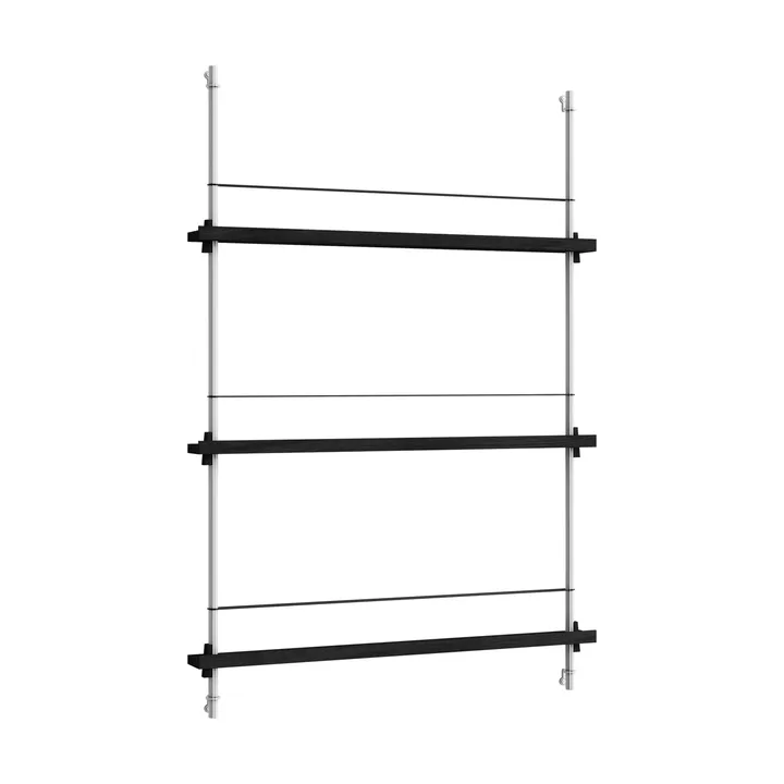 Porte-revues Magazine Shelving - Black-acier inoxydable, 85x115x7 cm, MS.115.1 - MOEBE