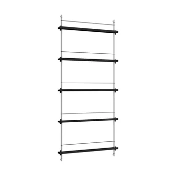 Porte-revues Magazine Shelving - Black-acier inoxydable, 85x180x7 cm, MS.180.1 - MOEBE
