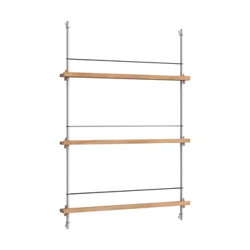 Porte-revues Magazine Shelving - Chêne-acier inoxydable, 85x115x7 cm, MS.115.1 - MOEBE
