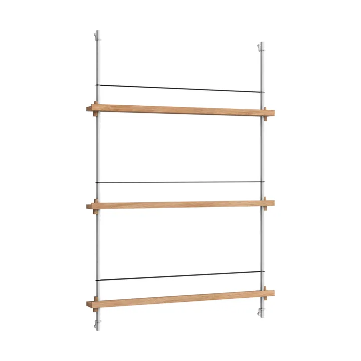Porte-revues Magazine Shelving - Chêne-acier inoxydable, 85x115x7 cm, MS.115.1 - MOEBE