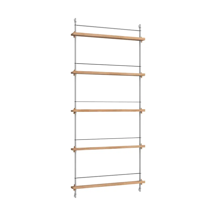 Porte-revues Magazine Shelving - Chêne-acier inoxydable, 85x180x7 cm, MS.180.1 - MOEBE