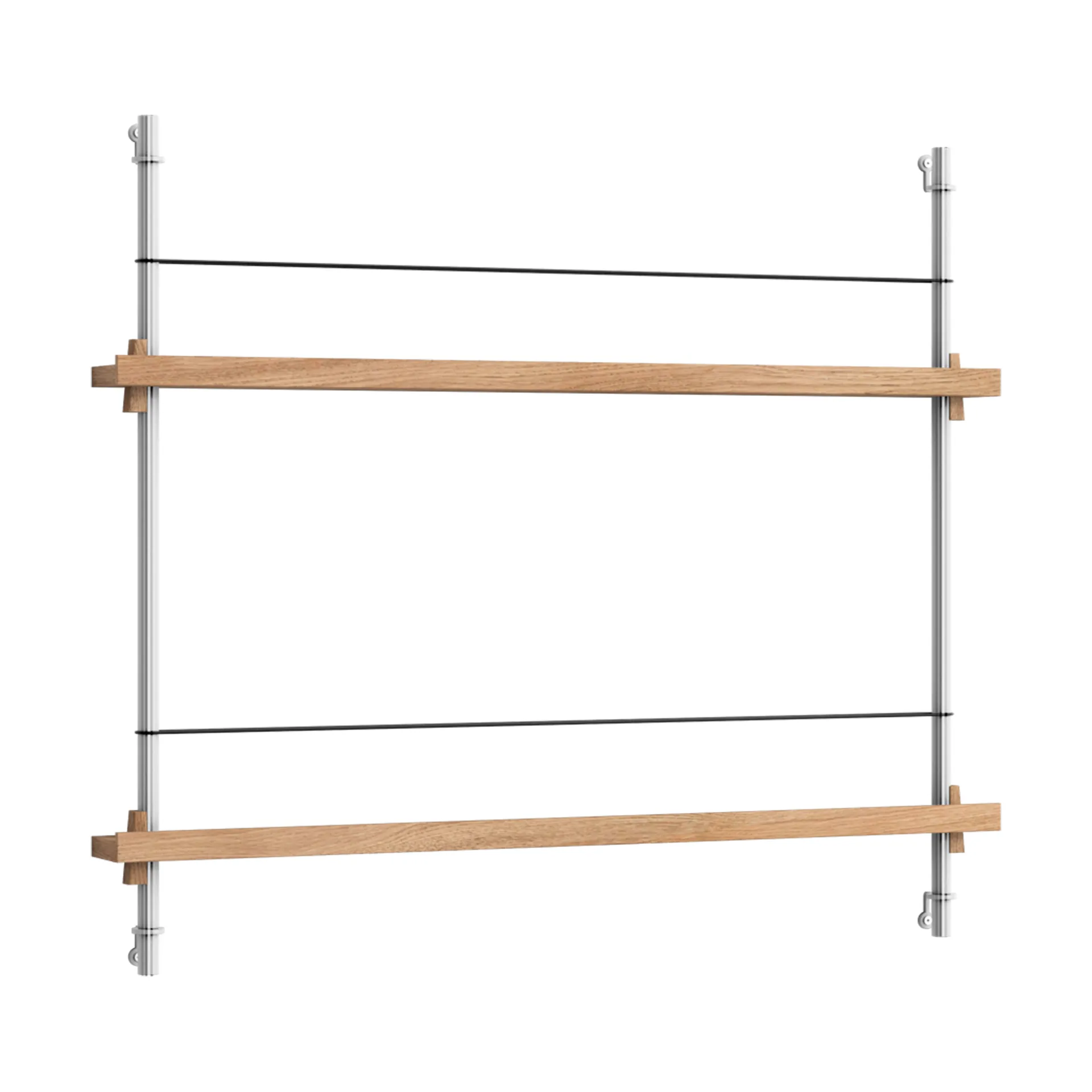 Porte-revues Magazine Shelving, Chêne-acier inoxydable, 85x65x7 cm, MS.65.1 MOEBE