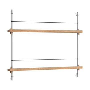 Porte-revues Magazine Shelving - Chêne-acier inoxydable, 85x65x7 cm, MS.65.1 - MOEBE