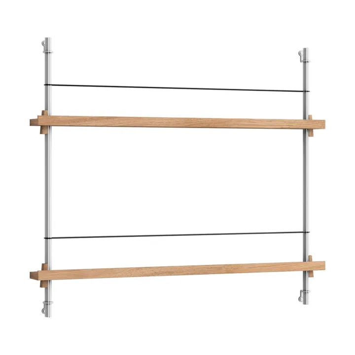 Porte-revues Magazine Shelving - Chêne-acier inoxydable, 85x65x7 cm, MS.65.1 - MOEBE