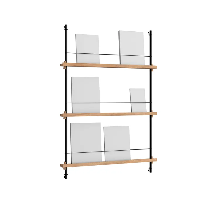 Porte-revues Magazine Shelving - Chêne-black, 85x115x7 cm, MS.115.1 - MOEBE