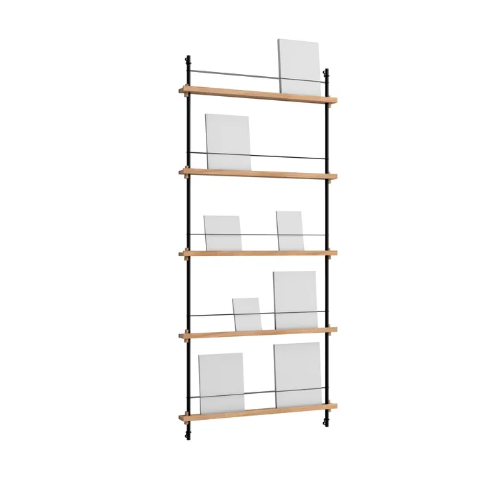 Porte-revues Magazine Shelving - Chêne-black, 85x180x7 cm, MS.180.1 - MOEBE