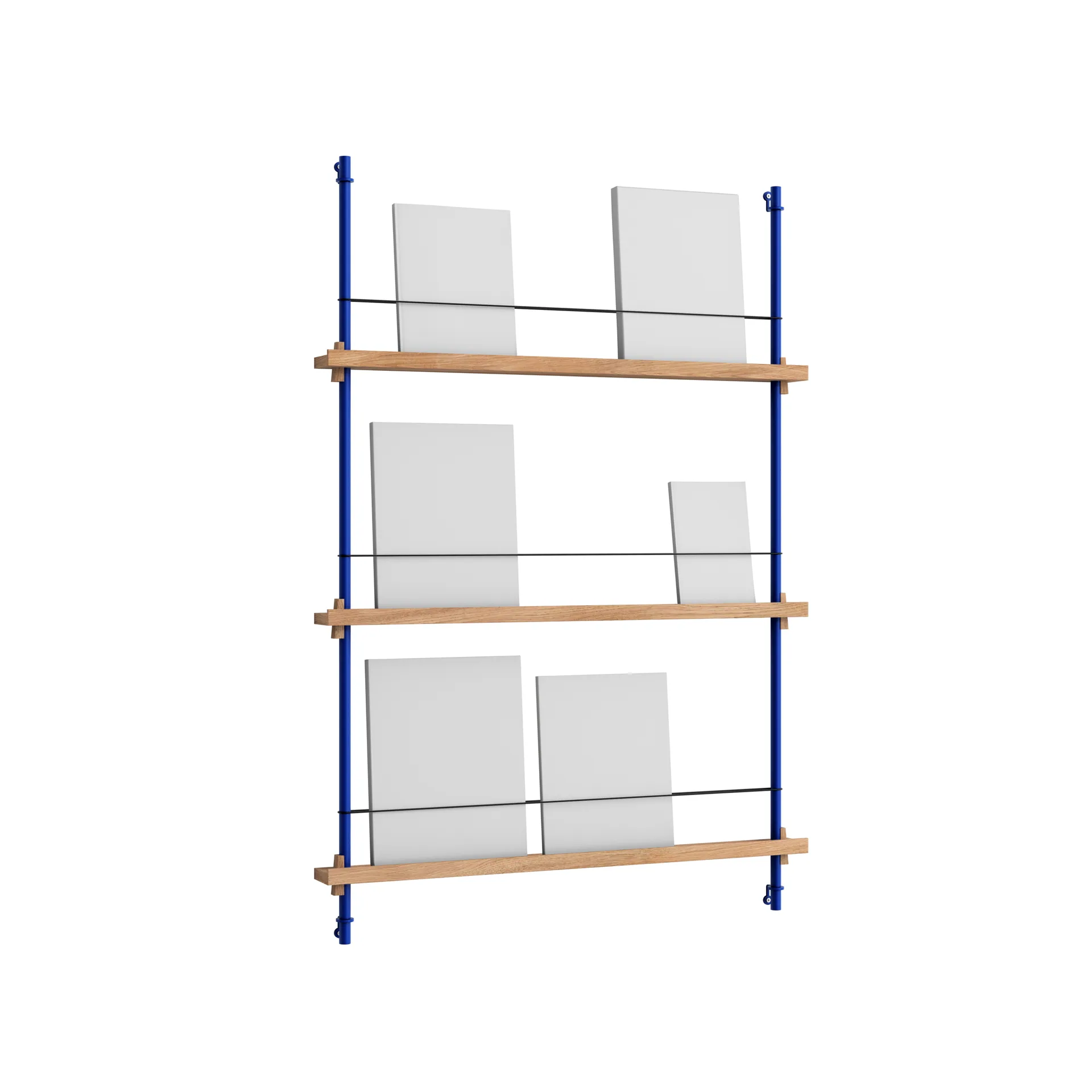 Porte-revues Magazine Shelving, Chêne-deep blue, 85x115x7 cm, MS.115.1 MOEBE