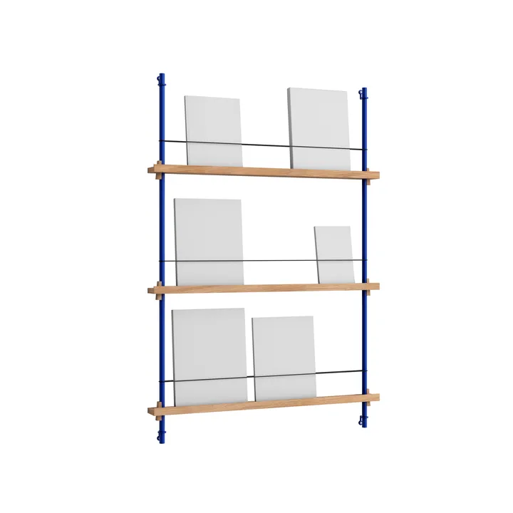 Porte-revues Magazine Shelving - Chêne-deep blue, 85x115x7 cm, MS.115.1 - MOEBE