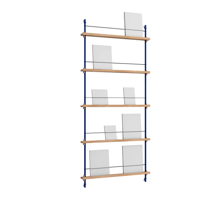 Porte-revues Magazine Shelving - Chêne-deep blue, 85x180x7 cm, MS.180.1 - MOEBE