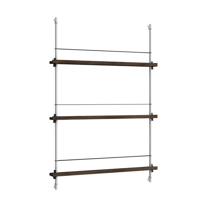 Porte-revues Magazine Shelving - Chêne fumé-acier inoxydable, 85x115x7 cm, MS.115.1 - MOEBE
