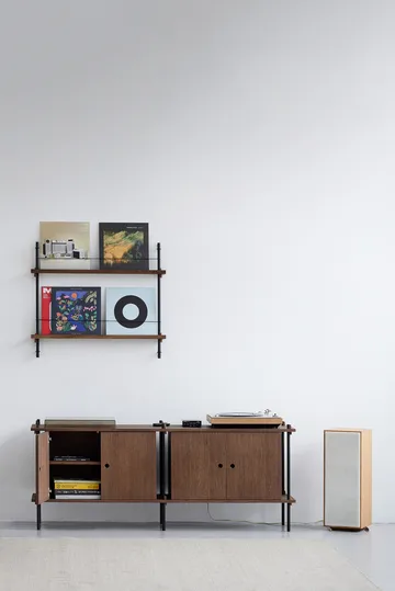 Porte-revues Magazine Shelving - Chêne fumé-acier inoxydable, 85x115x7 cm, MS.115.1 - MOEBE