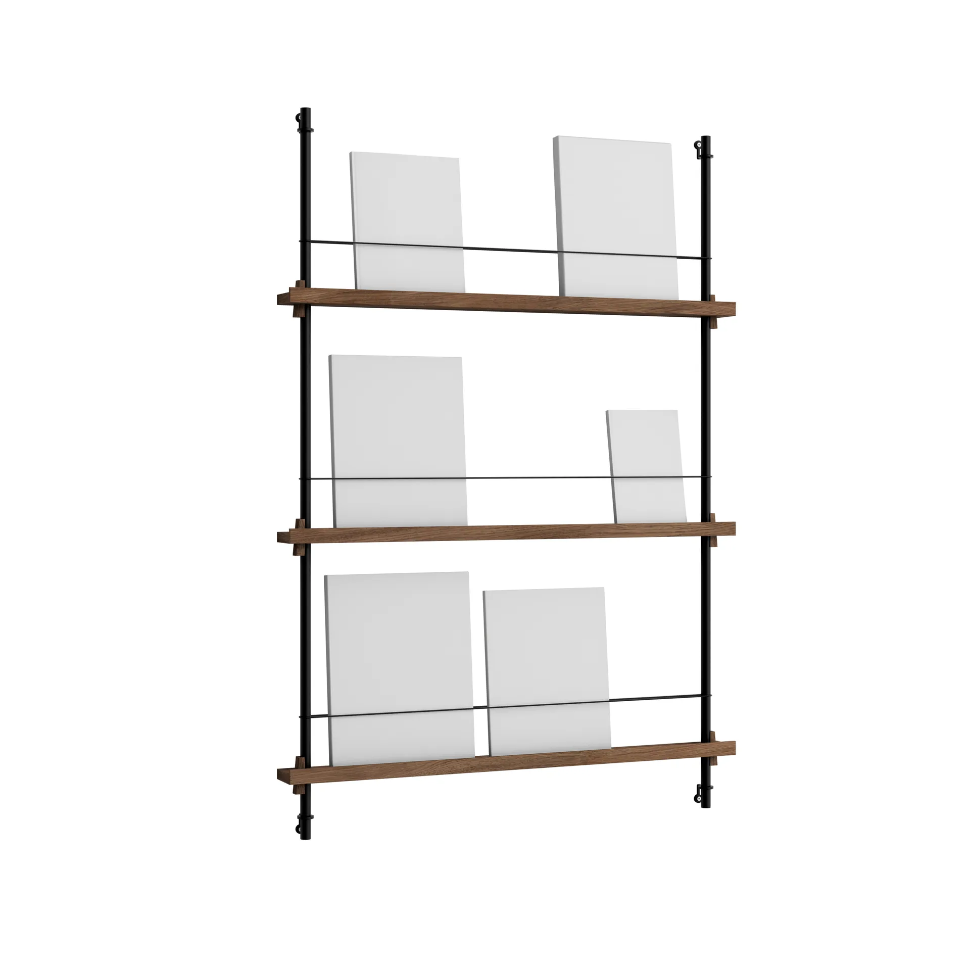 Porte-revues Magazine Shelving, Chêne fumé-black, 85x115x7 cm, MS.115.1 MOEBE